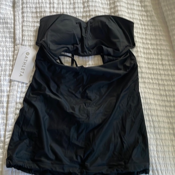 Haut De Tankini Athleta Noir Taille 36 B/C - Néoprène Smocked, Rembourrage Léger Amovible, Neuf Avec étiquettes